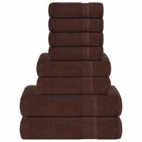 VidaXL 8-delige handdoekenset 360 g/m² 100% katoen bruin