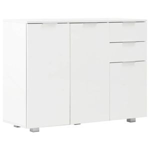 The Living Store Dressoir - Elegant - Ladekast en opbergkast - 107 x 35 x 80.5 cm - Hoogglans wit