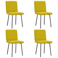 Eetkamerstoelen 4 st fluweel geel
