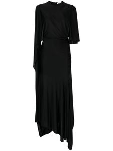 Stella McCartney robe asymétrique à mancherons - Noir