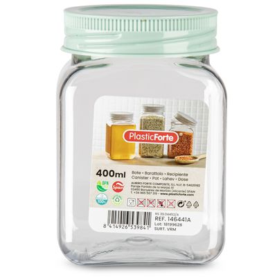 Voorraadpot/bewaarpot - 400 ml - kunststof - mint groen - B7 x H11 cm