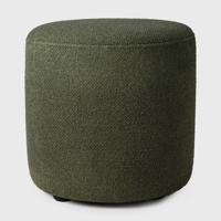 Ethnicraft Poef 'Barrow' 40cm, Structuurstof, kleur Pine Green