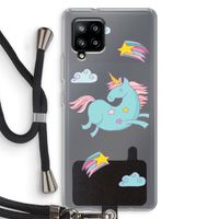 Vliegende eenhoorn: Samsung Galaxy A42 5G Transparant Hoesje met koord