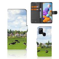 Samsung Galaxy A21s | Telefoonhoesje | Met pasjeshouder | Koeien