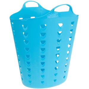 Flexibele wasmand - blauw - 60 liter - kunststof - 47 x 50 cm