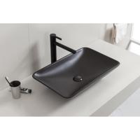 Wiesbaden Karé Waskom Rechthoekig - 58x36x11.5cm - Keramiek - Mat Zwart