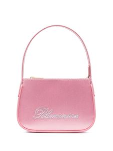 Blumarine mini sac satiné à ornements strassés - Rose