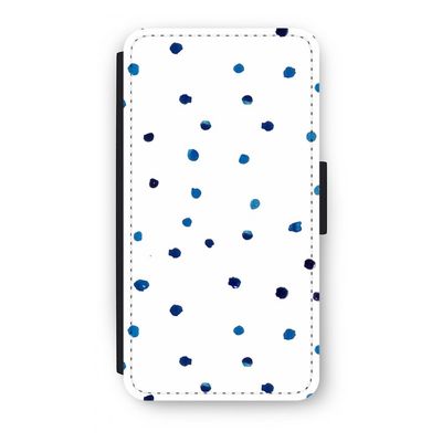 Blauwe stippen: iPhone X Flip Hoesje