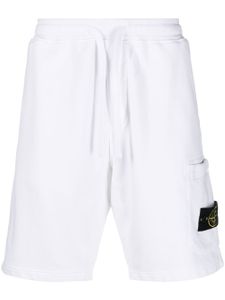 Stone Island short de sport à patch logo - Blanc