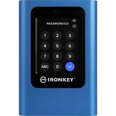 Kingston IronKey Vault Privacy 80 3.84 TB Externe SSD harde schijf USB-C 3.2 Gen 1 Blauw IKVP80ES/3840G