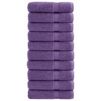 VidaXL Badhanddoeken solund 10 st 600 g/m² 70x140 cm paars VidaXL Badhanddoeken solund 10 st 600 g/m² 70x140 cm paars
