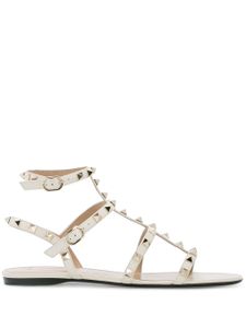 Valentino Garavani Rockstud caged flat sandals - Blanc