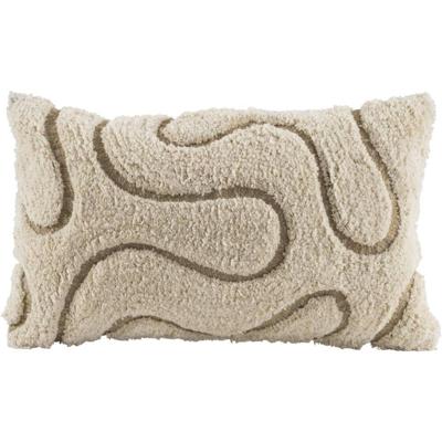 2e Halve Prijs Leen Bakker - Sierkussen Guust - Off-white/taupe - 30x50 Cm - Katoen - Crème#Taupe