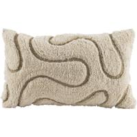 2e Halve Prijs Leen Bakker - Sierkussen Guust - Off-white/taupe - 30x50 Cm - Katoen - Crème#Taupe