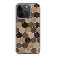 iPhone 13 Pro hybride hoesje - Kubus groen bruin