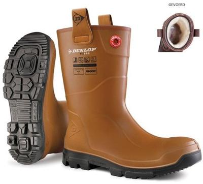 Dunlop lj2hr48fl werklaars | rigpro | gevoerd | bruin | maat 43 8713197053385