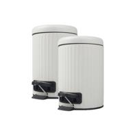 Pedaalemmer/vuilnisbak - 3x - wit - 3 liter