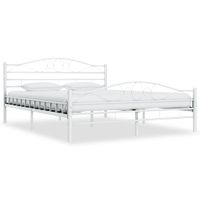 Bedframe metaal wit 180x200 cm - thumbnail