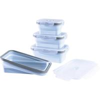 GourmetMaxx Voorraadbox Set van 4 stuks Silicone Lichtblauw 15096