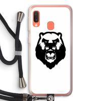 Angry Bear (white): Samsung Galaxy A20e Transparant Hoesje met koord