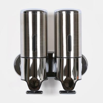 Dual Hotel douche handmatige dispenser muur gemonteerd wassen vloeibare shampoo zeep fles capaciteit: 1000ml (roestvrijstaal)
