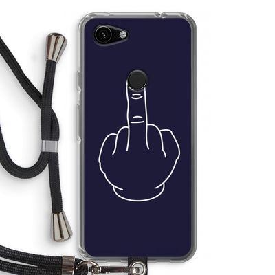 F**k U: Pixel 3a Transparant Hoesje met koord