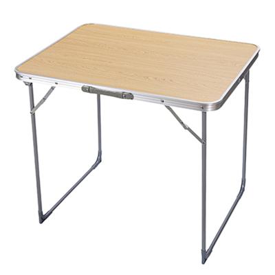 CM Camping tafel - aluminium - lichtgewicht - houtkleur - 80 x 60 x 70 cm