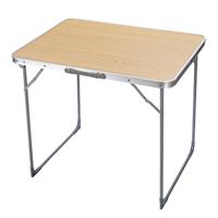 CM Camping tafel - aluminium - lichtgewicht - houtkleur - 80 x 60 x 70 cm