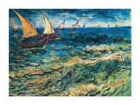 Kunstdruk Vincent Van Gogh - Seascape at Saintes-Maries 80x60cm