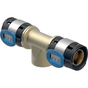 Geberit FlowFit overgang T-stuk BI brons d20-1/2"-20