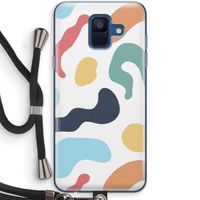 Memphis Shapes Blue: Samsung Galaxy A6 (2018) Transparant Hoesje met koord
