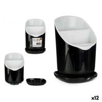 Bestek afdruiper Kinvara Wit Zwart Plastic 12 x 19 x 12,5 cm Smoking (12 Stuks)
