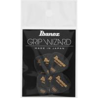 Ibanez PPA16MSGBK Grip Wizard Sand Grip plectrumset 6-pack medium zwart