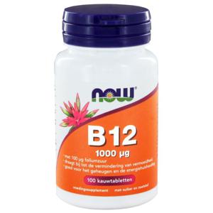 NOW Vitamine B12 1000 mcg en Foliumzuur 100 mcg (100 kauwtabl)