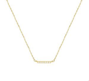 TFT Collier Geelgoud Balkje Zirkonia 1,0 mm x 41+4 cm