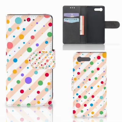 Sony Xperia X Compact | Telefoon Hoesje | Dots | Portemonnee hoesje