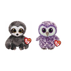 Ty - Knuffel - Beanie Boo's - Dangler Sloth & Moonlight Owl