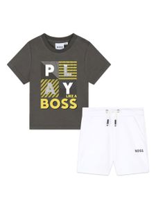 BOSS Kidswear ensemble haut-short en coton à logo imprimé - Blanc