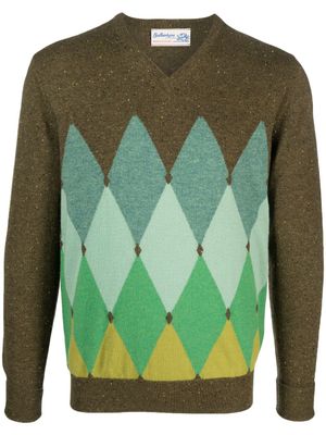 Ballantyne pull à losanges en intarsia - Vert