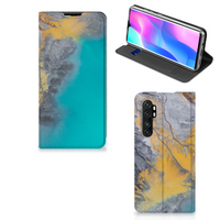 Xiaomi Mi Note 10 Lite Standcase Marble Blue Gold - thumbnail