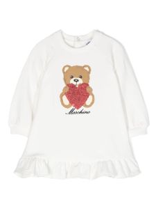 Moschino Kids robe à logo imprimé - Blanc