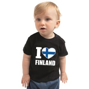 I love Finland landen shirtje zwart voor babys 80 (7-12 maanden)  -