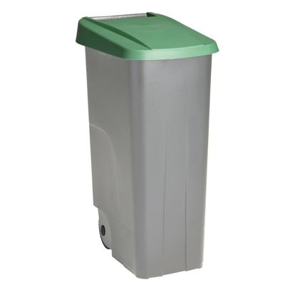 Afvalcontainer/rolemmer Basic - groen - 110 liter - 57 x 42 x 88 cm - huis/tuin afval scheiden