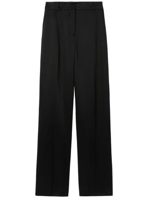 Burberry pantalon évasé à plis marqués - Noir