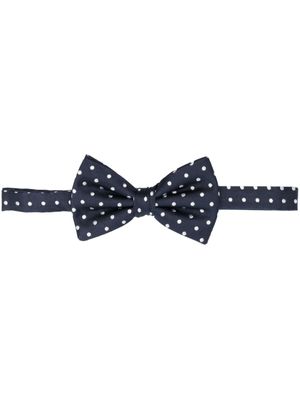 Lady Anne nœud papillon en soie à pois - Bleu