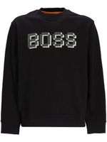 BOSS sweat en jersey de coton à logo - Noir