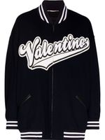 Valentino Garavani veste bomber à logo brodé - Bleu - thumbnail