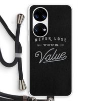 Never lose your value: Huawei P50 Transparant Hoesje met koord