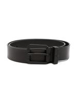 Stone Island Junior logo-engraved leather belt - Noir