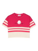 Moncler Enfant t-shirt à slogan brodé - Rose - thumbnail